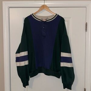 Navy and green vintage 90s Nucleus sweatshirt, Size XL